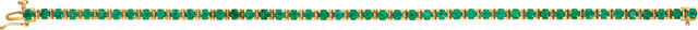 14K Gold Round Lab-Grown Emerald Line Bracelet II - Yellow Gold - view 2