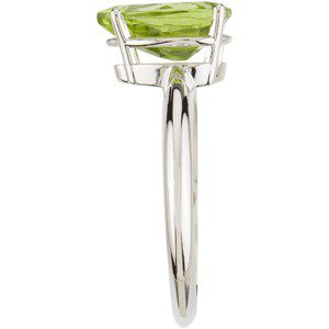 14K Gold Pear Natural Peridot Solitaire Ring - view 4