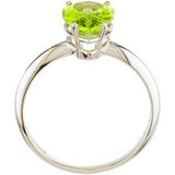 14K Gold Pear Natural Peridot Solitaire Ring - view 2
