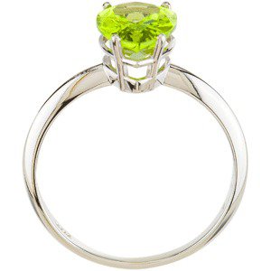 14K Gold Pear Natural Peridot Solitaire Ring - view 2