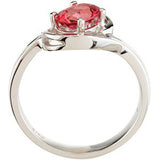 14K Gold Oval Natural Pink Tourmaline Solitaire Ring - view 3
