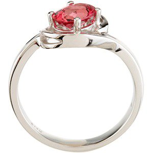 14K Gold Oval Natural Pink Tourmaline Solitaire Ring - view 3