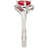 14K Gold Oval Natural Pink Tourmaline Solitaire Ring - view 5