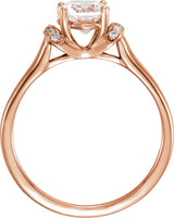 14K Gold Oval Natural Pink Morganite & Natural Diamond Accented Ring – 8x6mm - view 2