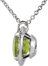 14K Gold Round Natural Peridot & Natural Diamond Halo-Style Necklace - White Gold - view 2