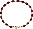14K Gold Oval Natural Mozambique Garnet Line Bracelet
