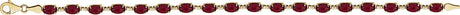 14K Gold Oval Natural Mozambique Garnet Line Bracelet - view 2