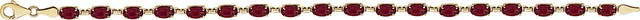 14K Gold Oval Natural Mozambique Garnet Line Bracelet - view 2