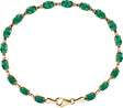 14K Gold Oval Lab-Grown Emerald Line Bracelet