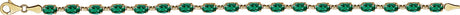 14K Gold Oval Lab-Grown Emerald Line Bracelet - view 2