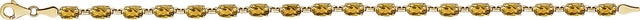 14K Gold Oval Natural Citrine Line Bracelet - view 2