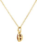 14K Gold Round Natural Citrine & Natural Diamond Accented Necklace - view 2