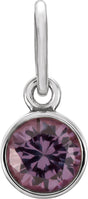 14K Gold Round Alexandrite Simulated Birthstone Pendant - White Gold