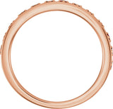 14K Gold Round Natural Amethyst Stackable Ring - Rose Gold - view 4