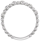 Platinum Round Natural Blue Sapphire Stackable Bead Ring – 1.75mm Stones - view 4