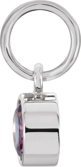 14K Gold Round Alexandrite Simulated Birthstone Pendant - White Gold - view 2