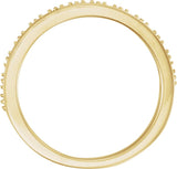 14K Gold Round Natural Blue Sapphire Stackable Ring - Yellow Gold - view 4