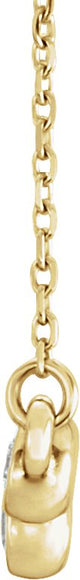 14K Gold Round Natural Diamond Bezel-Set Bar Necklace - Yellow Gold - view 4