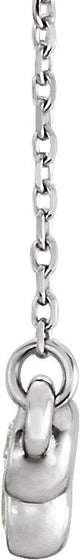14K Gold Round Natural Diamond Bezel-Set Bar Necklace - White Gold - view 4