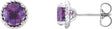 Platinum Round Natural Amethyst Rope Earrings
