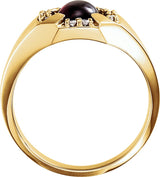 14K Gold Oval Natural Diamond Accented Ring - view 2