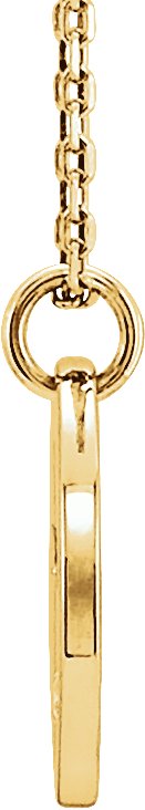 14K Gold Round Natural Diamond Pierced Cross Disc Necklace or Pendant - Yellow Gold - view 4