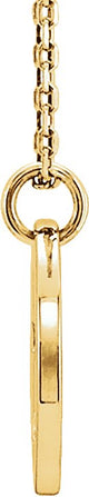 14K Gold Round Natural Diamond Pierced Cross Disc Necklace or Pendant - Yellow Gold - view 4