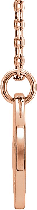 14K Gold Round Natural Diamond Pierced Cross Disc Necklace or Pendant - Rose Gold - view 4