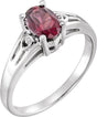 14K Gold Oval Natural Rodolite Garnet Solitaire Ring