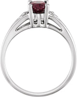 14K Gold Oval Natural Rodolite Garnet Solitaire Ring - view 2