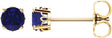 14K Gold Lab-Grown Blue Sapphire Round 4-Prong Scroll Setting Stud Earrings - Yellow Gold