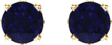 14K Gold Lab-Grown Blue Sapphire Round 4-Prong Scroll Setting Stud Earrings - Yellow Gold - view 2
