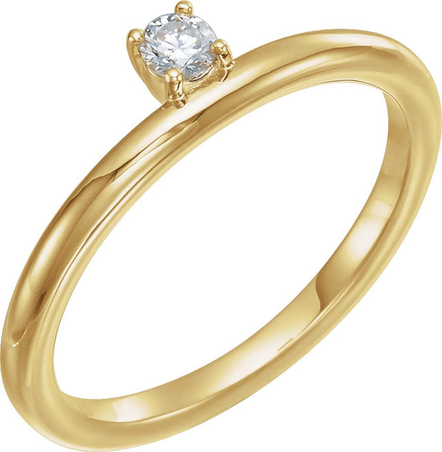 Platinum Round Natural Diamond Asymmetric Stackable Ring - view 16
