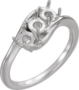 Platinum Round Natural Opal Three-Stone Cabochon Ring