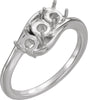 Platinum Round Natural Opal Three-Stone Cabochon Ring