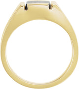 14K Gold Rectangle Natural Black Onyx Cabochon Ring - view 2