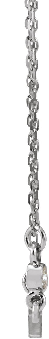 Platinum Round Natural Diamond Accented Sideways Cross Necklace – 0.03 CTW - view 4