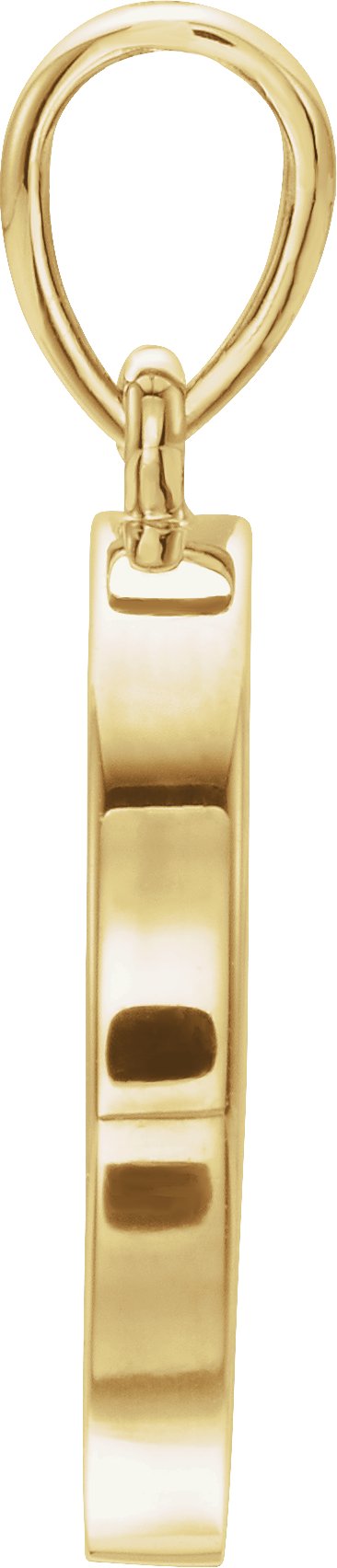 14K Gold Round Natural Diamond Disc Necklace or Pendant - Yellow Gold - view 5