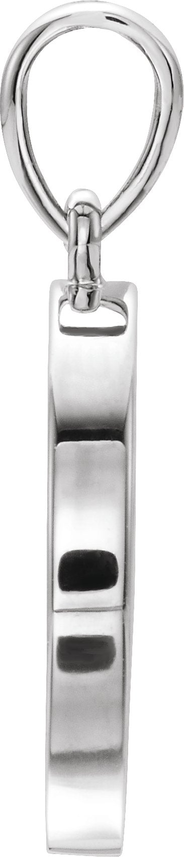 14K Gold Round Natural Diamond Disc Necklace or Pendant - White Gold - view 5
