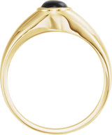 14K Gold Oval Natural Black Onyx Bezel-Set Solitaire Ring - view 2