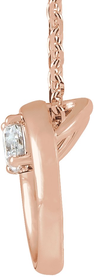 14K Gold Round Natural Diamond Circle Necklace – 1/10 CTW - Rose Gold - view 4