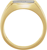 14K Gold Fancy Natural Black Onyx & Natural Diamond Accented Grooved Ring - view 2