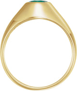 14K Gold Round Lab-Grown Emerald Bezel-Set Solitaire Ring – 6.5mm Stones - White Gold - view 3