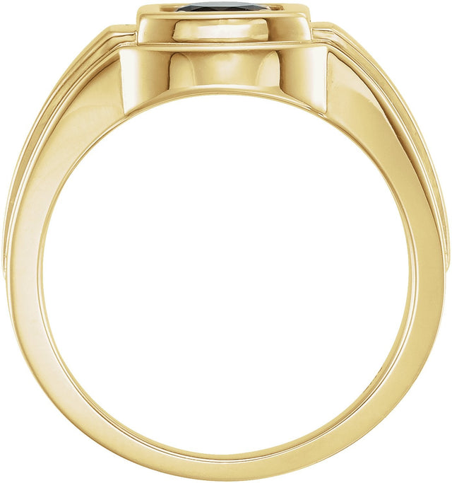 14K Gold Round Natural Black Onyx Solitaire Ring – 6mm Stones - White Gold - view 2