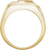 10K Gold Natural Black Onyx & Natural Diamond Accented Ring - Yellow Gold - view 2