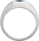 14K Gold Round Natural Blue Sapphire Solitaire Ring – 5mm Stones - White Gold - view 2