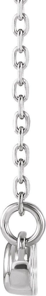 14K Gold Round Natural Diamond Bezel-Set Bar Necklace – 1/5 CTW - White Gold - view 4