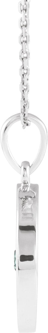 Platinum Round Lab-Grown Alexandrite Disc Necklace or Pendant - view 4