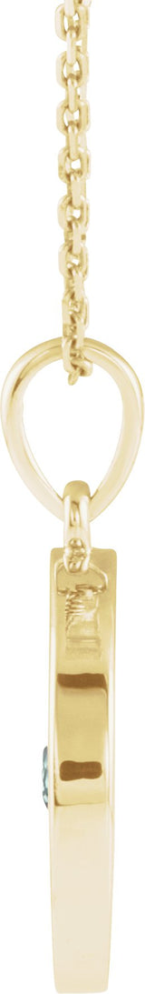 14K Gold Round Lab-Grown Alexandrite Disc Necklace or Pendant - Yellow Gold - view 4