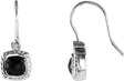 14K Gold Cushion Natural Black Onyx & Natural Diamond Accented Bezel-Set Earrings